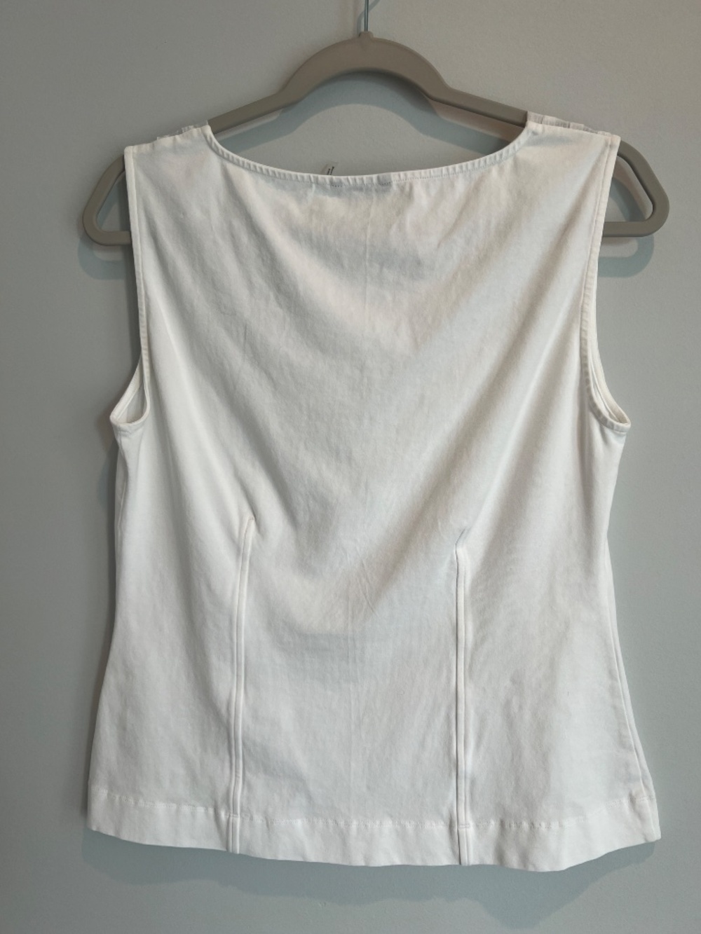 NIC+ZOE White Sleeveless V-Neck Pleated Shear Trim Tank Top Size Petite L - Picture 3 of 5